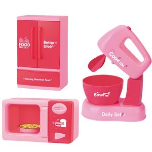 OEM Set de cuisine de simulation de jeu <span class=keywords><strong>Jouet</strong></span> Blender Réfrigérateur à micro-ondes Appareils ménagers en plastique Jouets pour filles Jeux de rôle pour enfants - Product Image 1