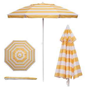 Parasols de plage légers et compacts à rayures imprimées personnalisées, prix d'usine, vente en gros, protection UPF+50, faciles à transporter, <span class=keywords><strong>avec</strong></span> logo - Product Image 1