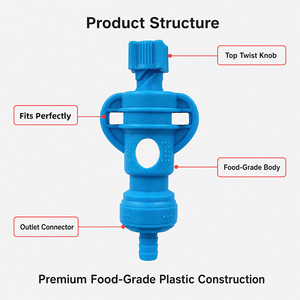 JIJID Food Grade One Hand Operation Butterfly Valve BIB Connector for Bag in Box <strong>Syrup</strong> <strong>Coke</strong> Juice Beverage Wine Dispensing - Product Image 2