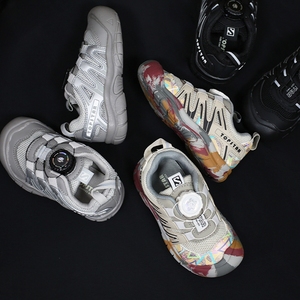 Chaussures de sport à fermeture à boucle pour enfants - Baskets tendance à enfiler pour garçons, nouveau design, chaussures décontractées à la mode, vêtements de sport faciles à enfiler - Product Image 3