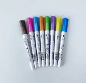 Multi color double line self outline Metallic glitter drawing marker set for card
