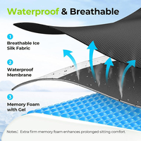 Coussin de siège orthopédique en mousse à mémoire de forme avec gel rafraîchissant, en forme de U, anti-acariens, amovible et lavable, pour soulager les douleurs du coccyx, idéal pour le bureau