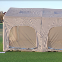 Tente de glamping gonflable de luxe à double face avec quatre fenêtres, 13,68 mètres carrés, Oxford imperméable, protection UV, portable