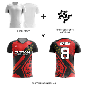 Футбольные майки для командных тренировок, дышащая спортивная одежда для футбола, сублимационная печать, короткий рукав, однотонные футбольные майки для мужчин Z259012 - Product Image 2