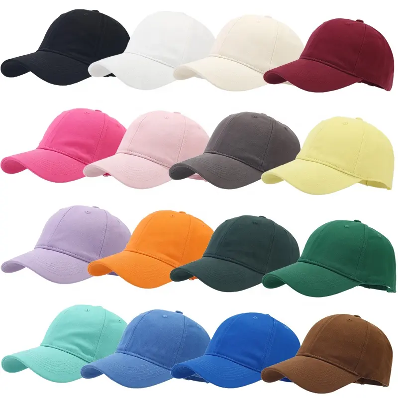 하이 퀄리티 클래식 기본 단색 빈 일반 남녀공용 차양 골프 6 패널 부드러운 면 야구 공 모자 모자