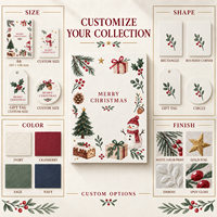 Ensemble de papeterie de Noël personnalisé, cartes de vœux de Noël, étiquettes cadeaux, autocollants, papier texturé pour les fêtes de Noël et les célébrations saisonnières