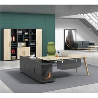 Table de bureau moderne HOGO T0222, design en panneaux de bois MDF, table d'ordinateur élégante pour usage commercial