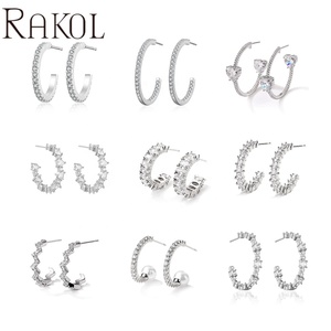 RAKOL EP2295 <span class=keywords><strong>Orecchini</strong></span> <span class=keywords><strong>a</strong></span> <span class=keywords><strong>Cerchio</strong></span> Extra Grandi alla Moda per Matrimonio, Placcati <span class=keywords><strong>in</strong></span> Rodio e <span class=keywords><strong>Oro</strong></span> con Zirconi Cubici per Donne - Product Image 3