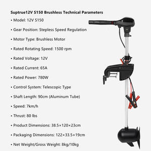 <span class=keywords><strong>Moteur</strong></span> hors-bord électrique Suptrue 12V 80lbs à longueur télescopique, <span class=keywords><strong>moteur</strong></span> sans balais, <span class=keywords><strong>moteur</strong></span> de bateau de pêche en kayak avec hélice - Product Image 6