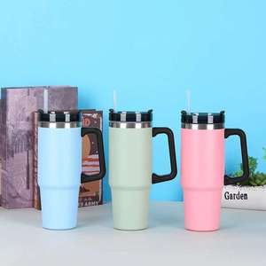 30oz Vacuum Insulated Stainless Steel <b>Thermos</b> with Straw — Large Travel Flask for Outdoor Gift - Product Image 1