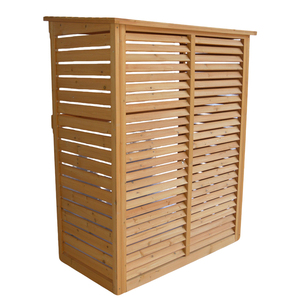 Cache-climatiseur en bois, Clôture pour climatiseur, Bacs à compost en bois, Panneaux d'intimité à 3 panneaux, Panneaux de clôture pour extérieur - Product Image 1