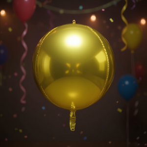 Globo Metalizado Dorado 4D de 45cm para Fiestas, Decoración para Fiestas de Cumpleaños - Product Image 2