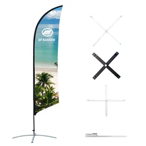 High Quality Custom Polyester Flying Banners Outdoor Aluminum Car Advertising Flags for Supermarket Promotions Beach Flag Models