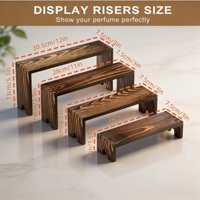 Présentoirs à 4 niveaux en bois rustique empilables pour la maison, la cuisine, les événements, les cupcakes et les épices (lot de 2)