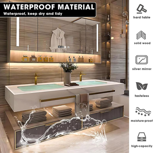 Juego de Muebles de Baño de Lujo JUERTE OEM 2026, Incluye Tocador, Gabinetes, Paneles, Espejo LED, Lavabo y Grifo. - Product Image 6