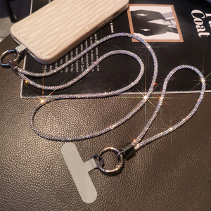 Short Wrist Style Rhinestone Women's High-end Luxury Full Diamond Hanging Chain Clip Type Mobile Phone Anti Loss Lanyard