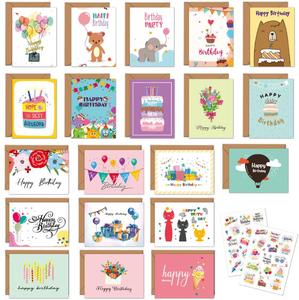Carte de voeux d'<span class=keywords><strong>anniversaire</strong></span> manuscrite avec enveloppe pour enfants ou adultes, fournitures scolaires mignonnes de haute qualité, 20 feuilles, nouvel arrivage - Product Image 3
