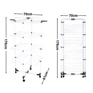 Vente en gros Séchoir à <span class=keywords><strong>linge</strong></span> avec revêtement en poudre à quatre couches Séchoir à <span class=keywords><strong>linge</strong></span> vertical avec roue - Product Image 5
