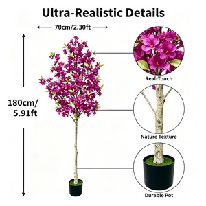 Silk Printed <strong>Artificial</strong> Bougainvillea 180cm Faux Purple <strong>Flower</strong> Potted for Garden Pergola Patio <strong>Trellis</strong> Wall Decor Graduation - Product Image 4