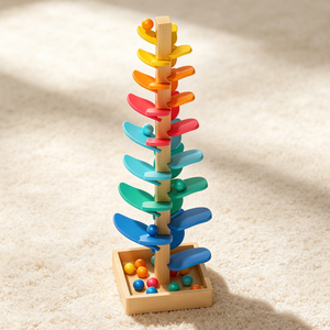Rainbow <strong>Marble</strong> Run <strong>Tree</strong> Toy, Wooden Musical Ball Track Toy for Kids, Montessori Educational Sensory Toy - Product Image 4