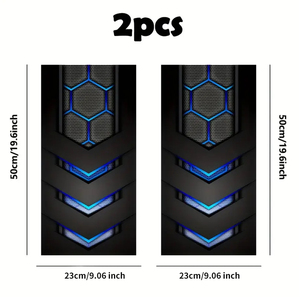 Pegatinas Personalizadas para el Pilar B del Coche, 2 Piezas, Resistentes a los Arañazos, Impermeables, Autoadhesivas, con Acentos Azules Hexagonales, Calcomanías de PVC - Product Image 6