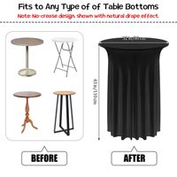 Jupe de table extensible en polyester spandex, couverture de table élastique pour mariage, banquet, cocktail, événement, décoration, tailles multiples, vente en gros