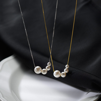 Collier ras du cou élégant et délicat en argent sterling 925 avec perles