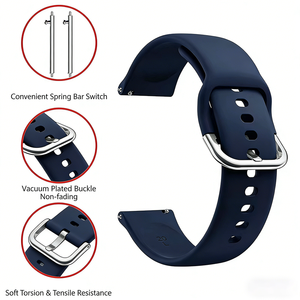 Bracelets de montre en silicone de 20 mm et 22 mm compatibles avec la montre Samsung Galaxy, bracelet de remplacement sport souple avec boucles à ardillon colorées - Product Image 2
