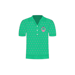 Maglietta Polo Personalizzata per Confraternita Greca Chi Eta Phi, Maglione a Maniche Corte con Motivo a <span class=keywords><strong>Pois</strong></span> per Donna - Product Image 5