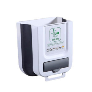 Lixeira de plástico dobrável portátil porta suspensa gaveta de cozinha lixeira doméstica quarto banheiro cozinha - Product Image 1
