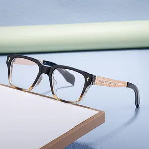 Partagas kacamata Retro kualitas tinggi desainer antik antibiru cahaya memblokir kacamata kacamata bingkai optik untuk pria
