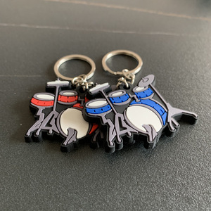Criativo PVC Soft Instrumentos Musicais Silicone Keychain <span class=keywords><strong>Anime</strong></span> Rubber <span class=keywords><strong>Guitar</strong></span> Piano Keychain Acessórios - Product Image 4