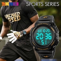 Skmei 1258 Hommes Multifonction 5Bar Étanche Réveil Montres Sport Plein Air LED Électronique Reloj Hombre Montre Numérique pour Hommes