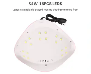 मिनी पोर्टेबल 54w USB 18 LED SUN X3 UV LED नेल लैंप मैनीक्योर सुखाने पेडीक्योर क्योरिंग जेल पॉलिश ड्रायर घरेलू उपयोग सैलून मशीन