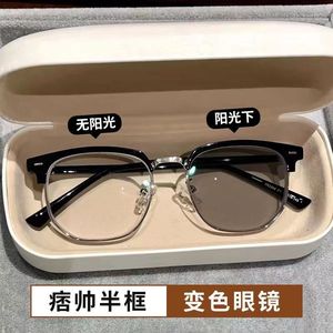 Thai Cool Spicy Black Samurai <span class=keywords><strong>Pi</strong></span> Shuai Lunettes Sven Tech Rétro Changement de Couleur Miroir de Proximité Anti-Lumière Bleue - Product Image 4