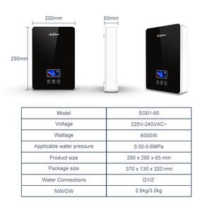 Constant Temperature 6000W Instant Electric Water Heater Touch Screen Fast Heating for Bathroom <b>Shower</b> - Product Image 5