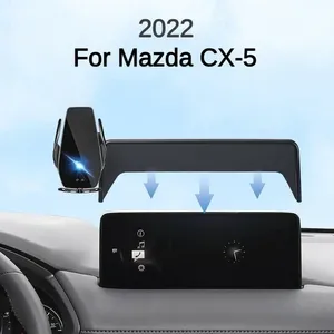 Soporte para Teléfono con Cargador Inalámbrico para Pantalla de Coche <span class=keywords><strong>Mazda</strong></span> CX5 <span class=keywords><strong>CX</strong></span>-<span class=keywords><strong>5</strong></span> <span class=keywords><strong>2022</strong></span>, Modificación de Navegación <span class=keywords><strong>Interior</strong></span>, Tamaño de 10.25 Pulgadas - Product Image 1