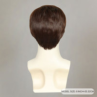 FH perruques en cheveux synthétiques pixie ondulés naturels bruns résistants à la chaleur vente à chaud