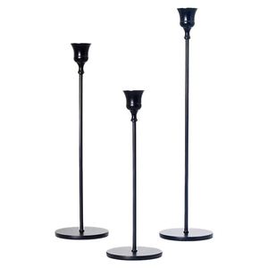Lot de 3 chandeliers décoratifs vintage en métal noir et or, support de bougie pour table - Product Image 1