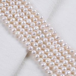 Perles d'eau douce naturelles en gros, 7-8 mm, blanches, semi-finies, pour bracelets et colliers DIY à Zhuji - Product Image 3
