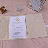 Porte-documents A4 en velours avec calligraphie arabe dorée sur mesure, pour mariage musulman, Nikah, certificat de mariage