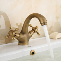 Robinet de lavabo monocommande en laiton antique, mitigeur chaud/froid avec cartouche en céramique pour lavabo de salle de bain et projets de meubles-lavabos