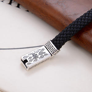 Bracelet en argent sterling 925 rétro thaïlandais OEM, tissé à <span class=keywords><strong>la</strong></span> main, avec inscription du Bouddha, six mots <span class=keywords><strong>de</strong></span> <span class=keywords><strong>la</strong></span> <span class=keywords><strong>vérité</strong></span>, vajra et pilon, bijoux pour hommes 2026 - Product Image 5