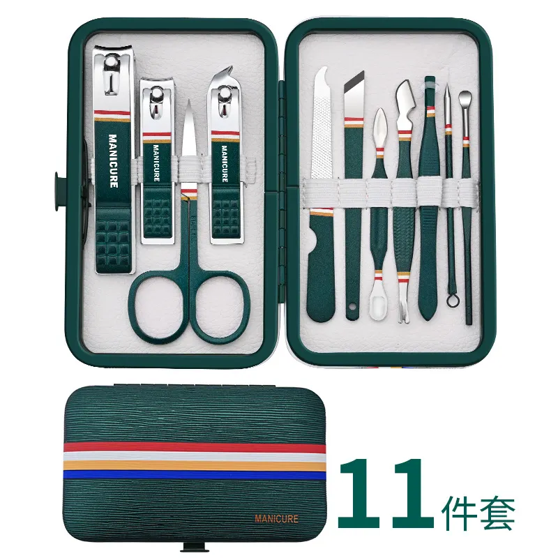 Hoge Kwaliteit 19 Stuks Nagelknipper Manicure Pedicure Set Roestvrij Staal Nipper Schaar Manicure Tools Met Pu Reiskoffer