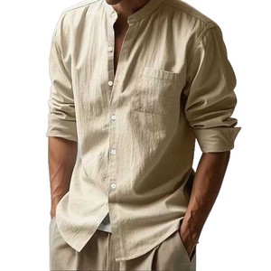 <span class=keywords><strong>เสื้อ</strong></span>เชิ้ตผ้าลินินปักลูกปัดสไตล์จีนใหม่ ปี 2025 สำหรับฤดูใบไม้ผลิ/ฤดูใบไม้ร่วง แขนยาว <span class=keywords><strong>คอ</strong></span>ตั้ง ระบายอากาศได้ดี สวมใส่สบาย - Product Image 5