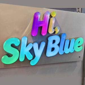 Enseigne LED personnalisée en lettres 3D en gelée, logo cristallin, enseigne pour hôtel, bureau, boutique, appartement, acier inoxydable, étanche - Product Image 5
