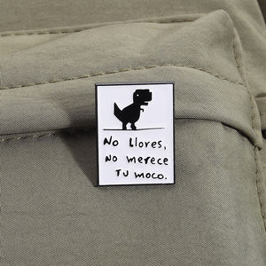 Hiçbir lfriends hiçbir Moco emaye Pin komik İspanyol alıntı dinozor broş yaka rozeti takı hediye arkadaşlar için toptan - Product Image 3