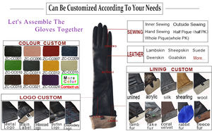 All'ingrosso delle signore di lusso vestito Sexy lungo nero di pelle di pecora Opera guanti in pelle - Product Image 6