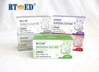 Suture résorbable RTMED PGLA 910 PGA CE ISO13485 tressée avec aiguille USP 2 0 à 6 0 stérile