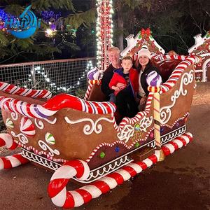 Décorations de Noël d'extérieur en résine et fibre de verre, grande taille, 10 pieds, décoration de cannes en sucre, pain d'épices, traîneau du Père Noël - Product Image 3